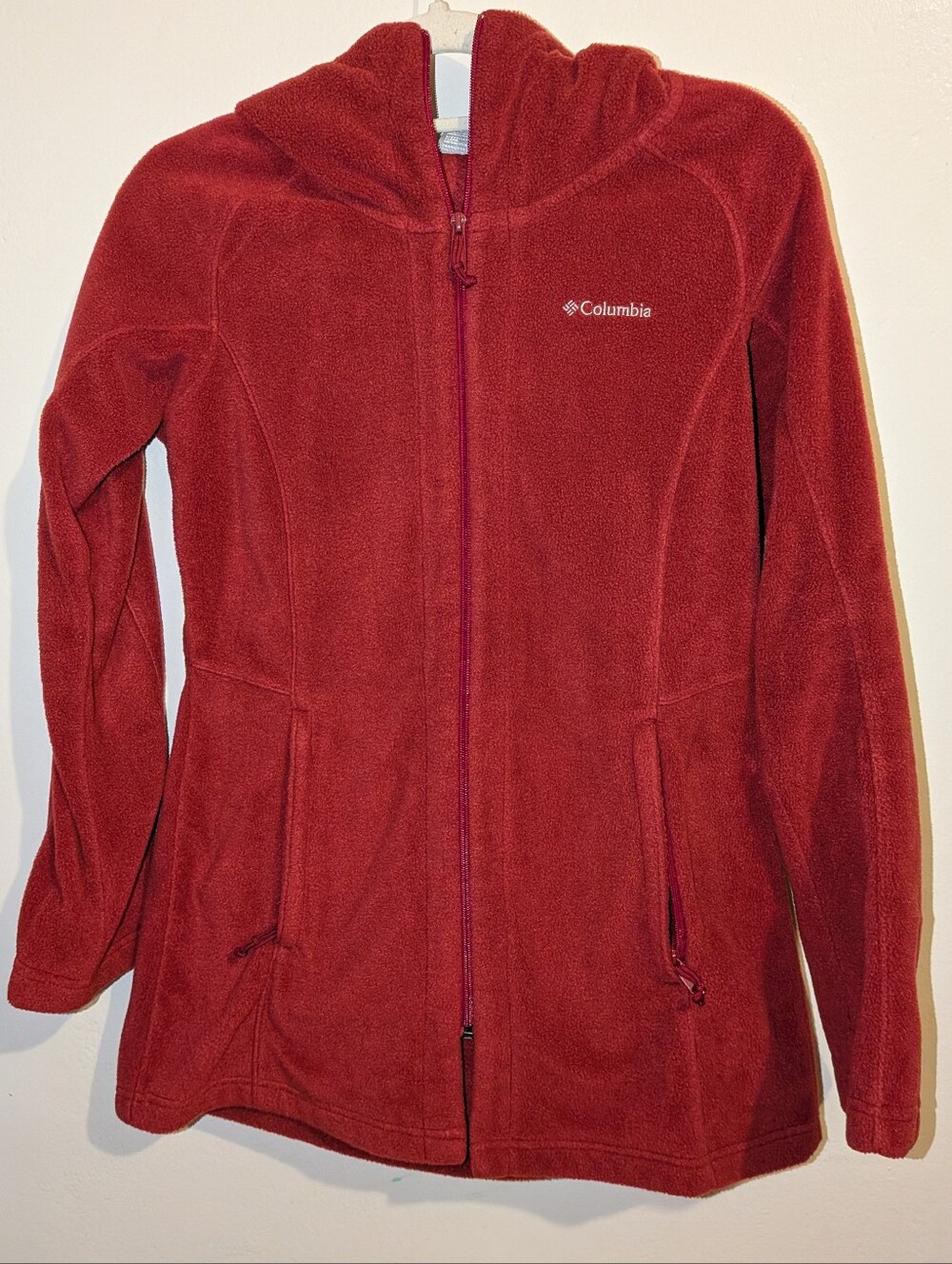 Columbia Women's Hooded Full-Zip Teddy Fleece Jacket - Deep Red Size M